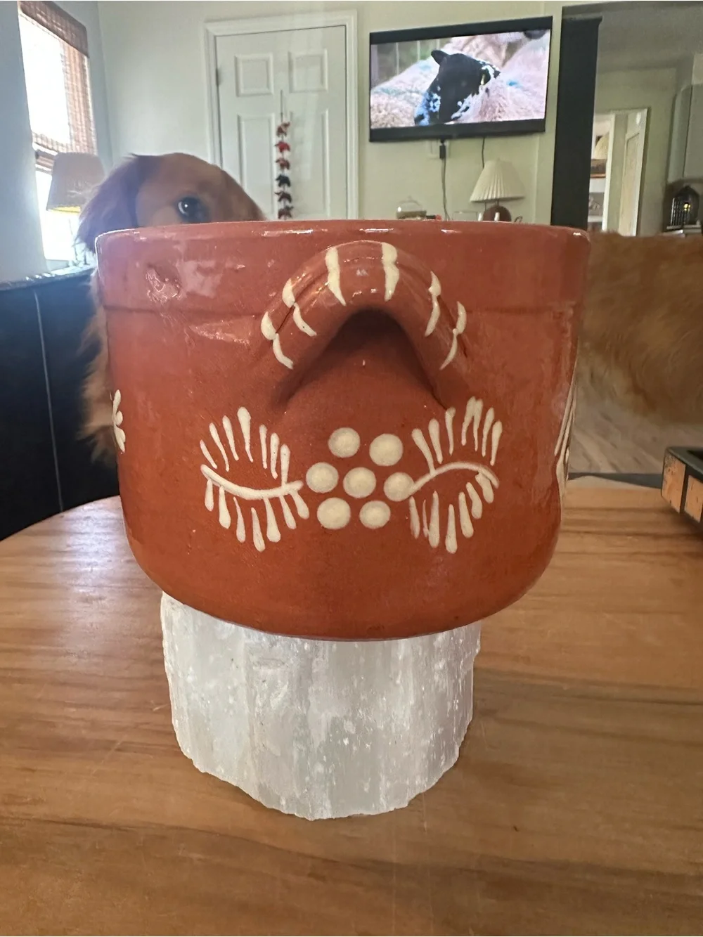 Cevalier Terracotta 4.5”H x 6”W Base with Maker's Stamp fish decor portugal used